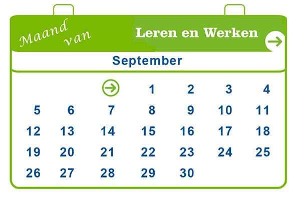 Kalender met de dagen van de maand september 2021