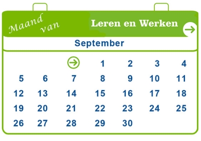 Kalender met de dagen van de maand september 2021